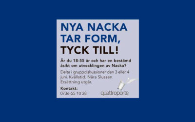 Nya Nacka tar form, tyck till!